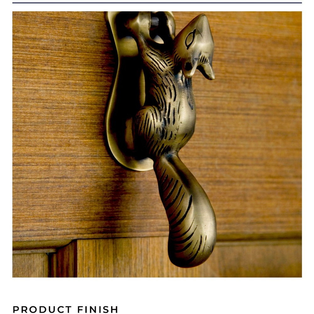 Signature Hardware squirrel door knocker - antique brass NWT